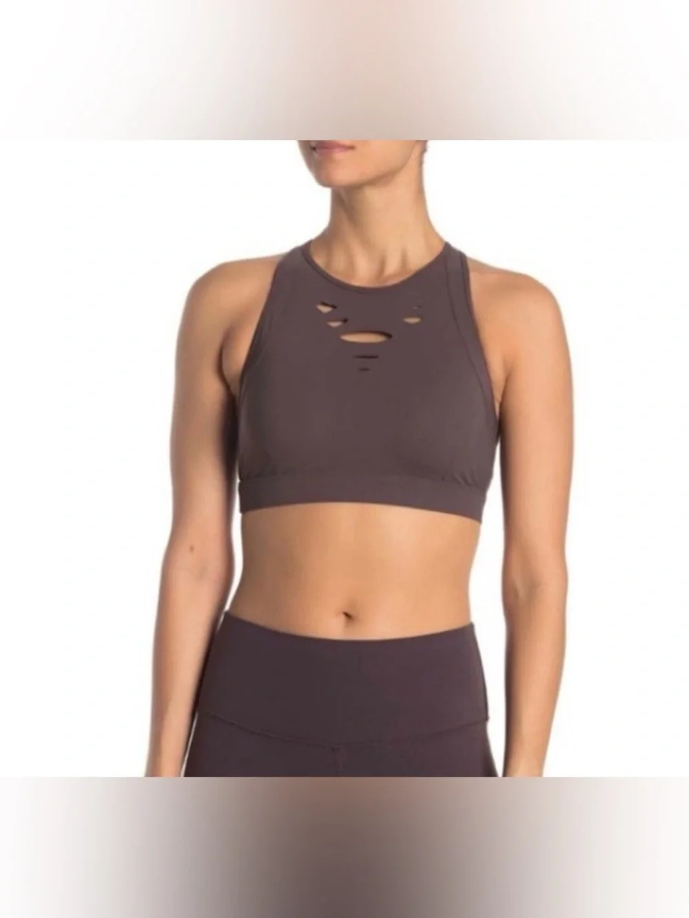ALO Yoga Warrior Bra, Brown/ Raisin SMALL